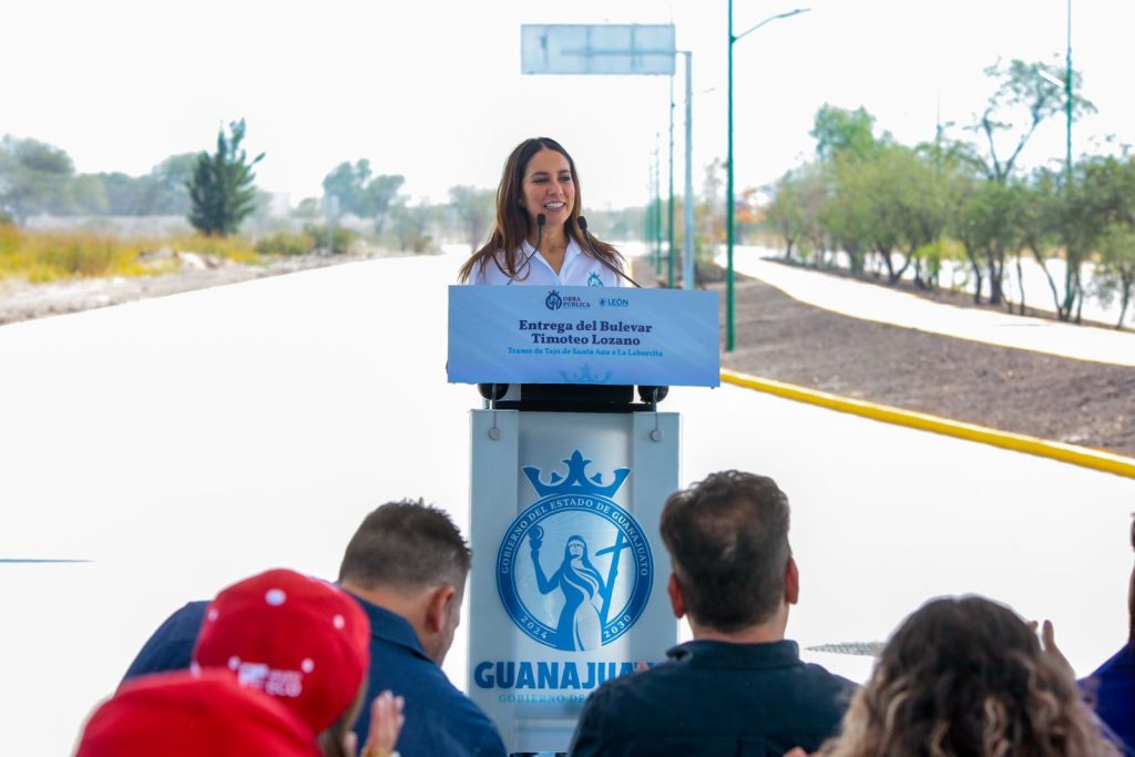 Gobernadora de Guanajuato entrega nuevo tramo del Bulevar Timoteo Lozano y beneficia a miles de leoneses