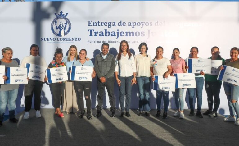 Gobernadora entrega apoyos del programa Trabajemos Juntos en Guanajuato